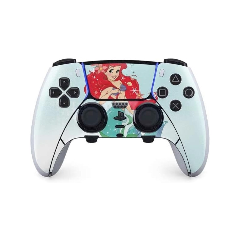 Skinit Decal Gaming Skin Compatible avec le contrôleur PS5 DualSense Edge Pro - Design artistique scintillant Ariel La Petite Si