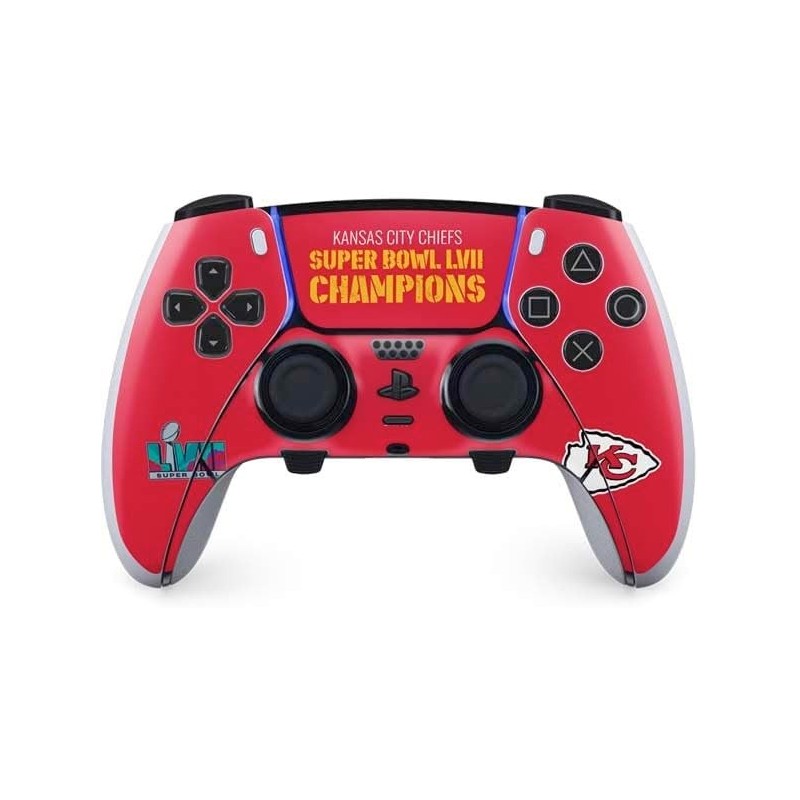 Skinit Decal Gaming Skin Compatible avec le contrôleur PS5 DualSense Edge Pro - Design officiel NFL Kansas City Chiefs Super Bow