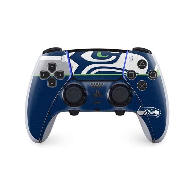 Skinit Decal Gaming Skin Compatible avec le contrôleur PS5 DualSense Edge Pro - Design de bloc de zone Seattle Seahawks sous lic