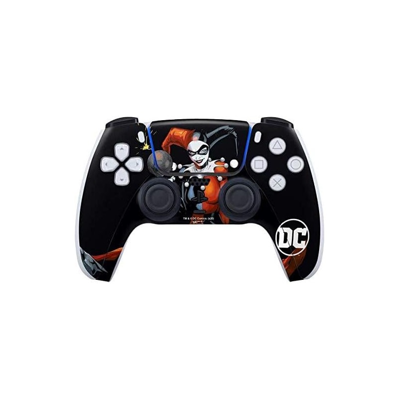 Skinit Decal Gaming Skin Compatible avec PS5 et Compatible avec le contrôleur DualSense PS5 Digital Edition - Design Harley Quin