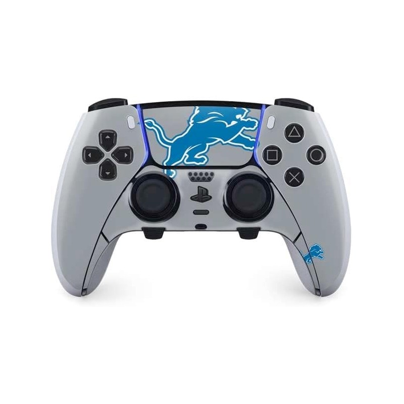 Skinit Decal Gaming Skin Compatible avec le contrôleur PS5 DualSense Edge Pro - Design de grand logo NFL Detroit Lions sous lice