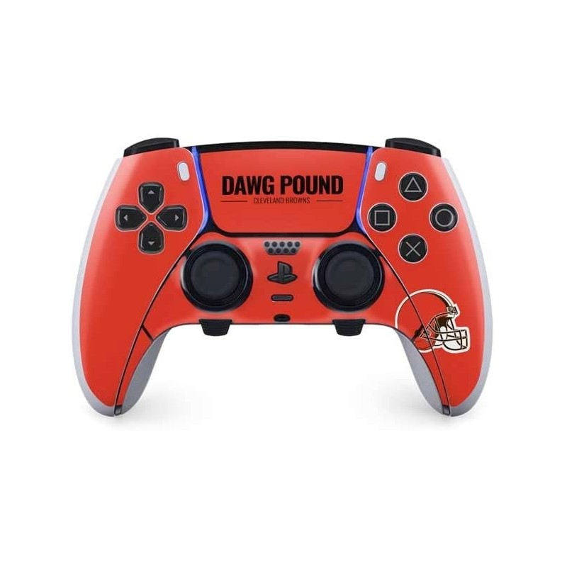 Skinit Decal Gaming Skin Compatible avec le contrôleur PS5 DualSense Edge Pro - Conception de la devise de l'équipe Cleveland Br