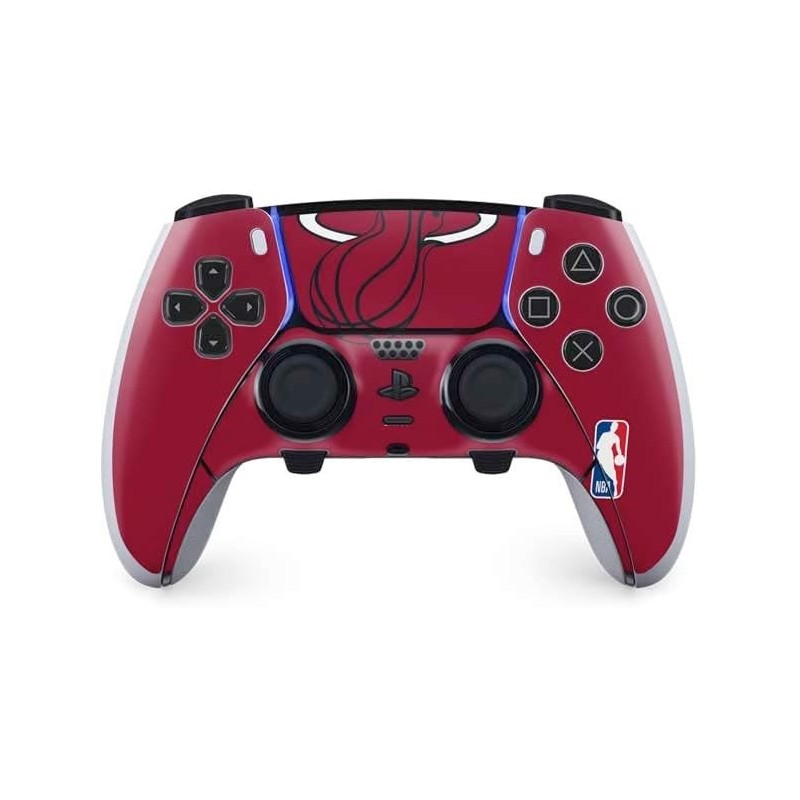 Skinit Decal Gaming Skin Compatible avec le contrôleur PS5 DualSense Edge Pro - Design de grand logo NBA Miami Heat sous licence