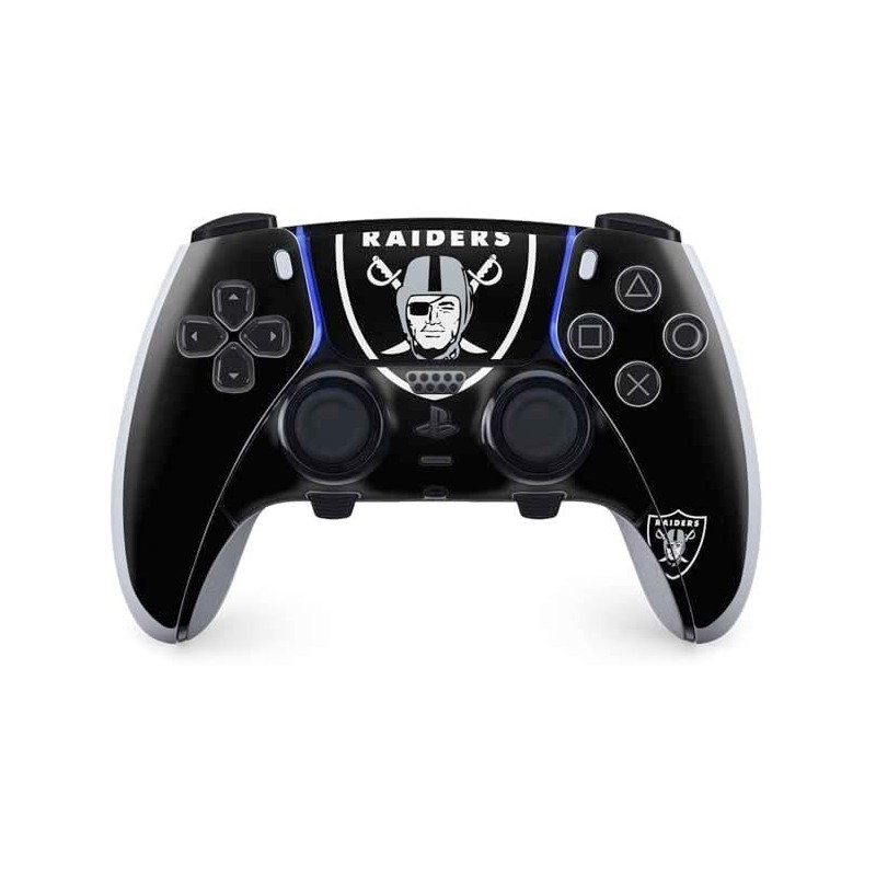 Skinit Decal Gaming Skin Compatible avec le contrôleur PS5 DualSense Edge Pro - Design de grand logo NFL Las Vegas Raiders sous 