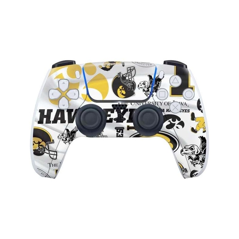 Skinit Decal Gaming Skin Compatible avec le contrôleur PS5 - Motif Hawkeyes de l'Université de l'Iowa sous licence officielle