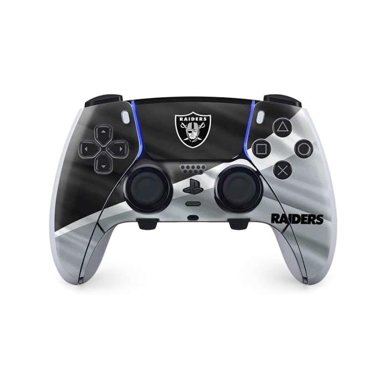 Skinit Decal Gaming Skin Compatible avec le contrôleur PS5 DualSense Edge Pro - Design NFL Las Vegas Raiders sous licence offici