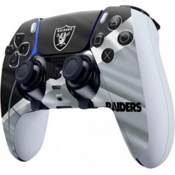 Skinit Decal Gaming Skin Compatible avec le contrôleur PS5 DualSense Edge Pro - Design NFL Las Vegas Raiders sous licence offici