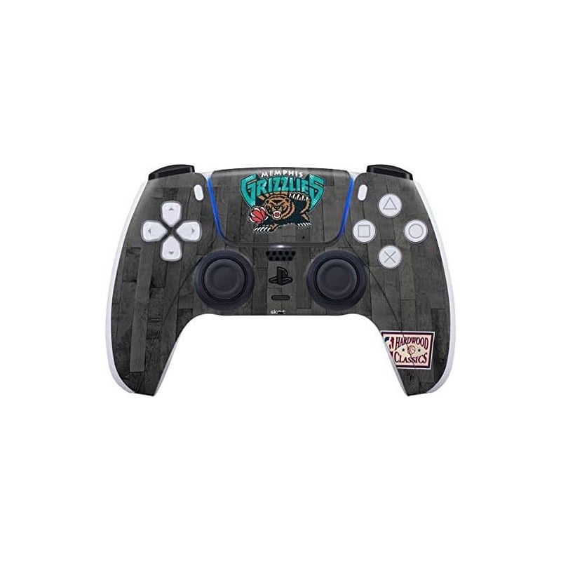 Skinit Decal Gaming Skin Compatible avec le contrôleur PS5 - Design officiel NBA Memphis Grizzlies Hardwood Classics