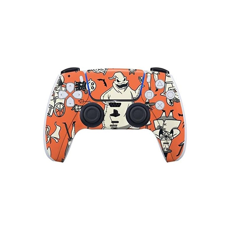 Skinit Decal Gaming Skin Compatible avec le contrôleur PS5 - Motif imprimé du personnage Disney L'Étrange Noël de Monsieur Jack 