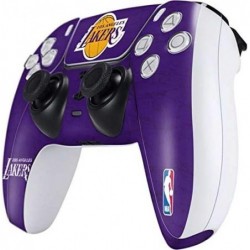 Skinit Decal Gaming Skin Compatible avec le contrôleur PS5 - Logo principal violet des Los Angeles Lakers de la NBA sous licence