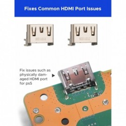 Benseager Lot de 2 ports HDMI de remplacement pour PS5 avec mèche à souder, kit de réparation d'interface de prise HDMI pour Pla