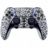 Skin brillant à paillettes MightySkins compatible avec la manette PS5 DualSense Edge - Imprimé léopard des neiges | Finition bri