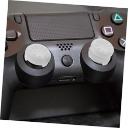 HOMSFOU Lot de 2 poignées de pouce pour manette de jeu PS4PS5 Blanc