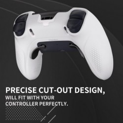 PlayVital Ninja Edition Coque en silicone antidérapante à moitié recouverte pour manette PS5 Edge, étui de protection ergonomiqu