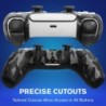 Étui de protection en silicone antidérapant Fosmon compatible avec le contrôleur Sony PS5 (2 pièces – camouflage noir/bleu) Hous