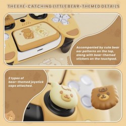 PlayVital Cute Bear Controller Silicone Case pour ps5, Kawaii Controller Cover Compatible avec la station de charge, Gamepad Ski