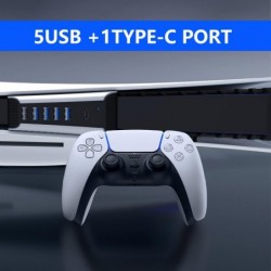 Hub USB pour PS5, extension de port USB 5 en 1 compatible avec la console PS5