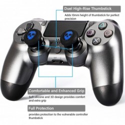 Extension de joystick FPS et housse de poignée en caoutchouc et silicone pour manette PS5 Dualsenese et PS4 (Ghost Blued)