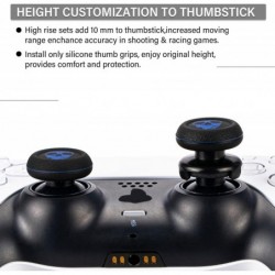 Extension de joystick FPS et housse de poignée en caoutchouc et silicone pour manette PS5 Dualsenese et PS4 (Ghost Blued)