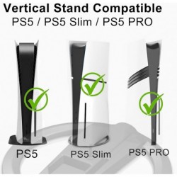 Support vertical RVB pour console PS5/PS5 Slim/Pro, compatible avec PS5/PS5 Slim/PS5 Pro Disc et Digital, support de base LED RV