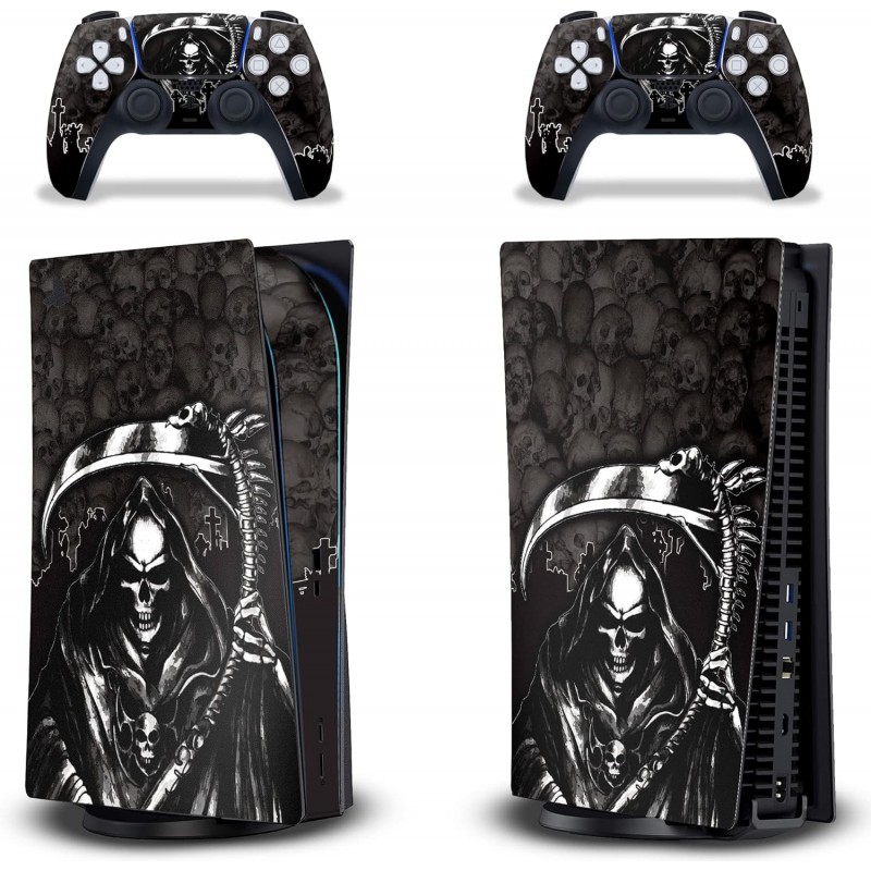 Kit graphique AMR Racing 247 Skins Sticker compatible avec les contrôleurs PS5 Playstation 5 et DualSense - Reaper Black