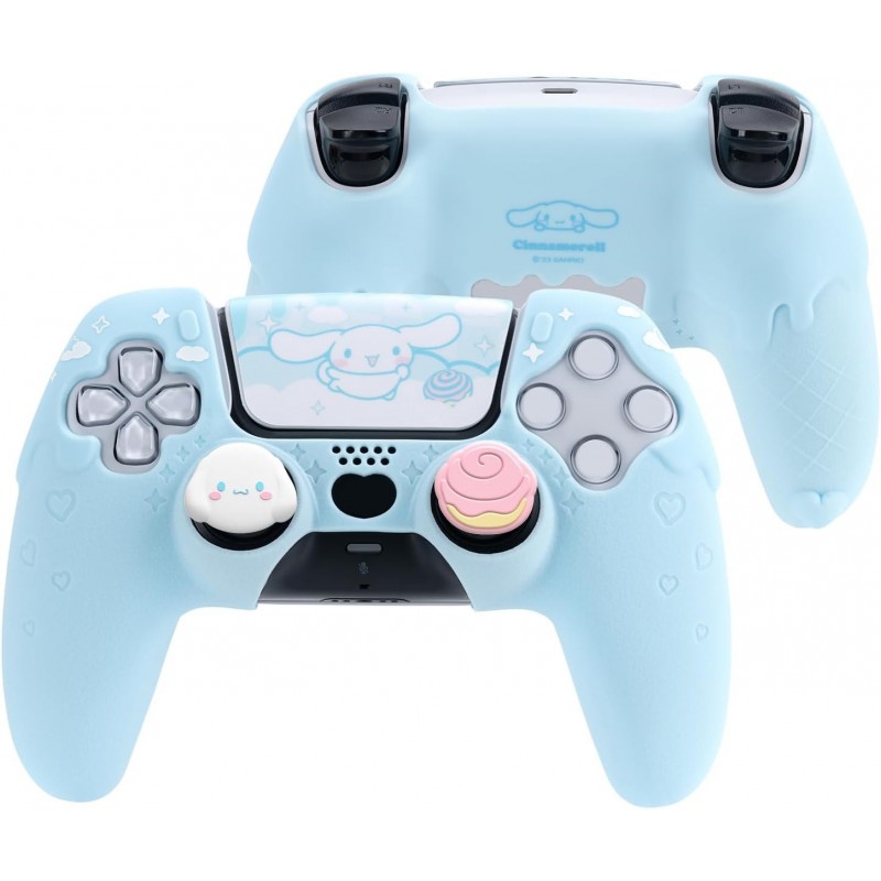 Coque de protection pour manette PS5, étui de protection antidérapant en silicone, coque de protection mignonne pour manette san