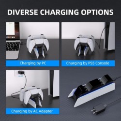 Chargeur de contrôleur PS5, station de charge de contrôleur PS5, double charge rapide pour Dualsense, contrôleur PlayStation 5 a