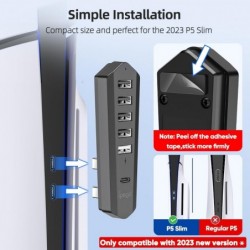 Hub USB 6 ports uniquement pour console PS5 Slim Disc ＆ Digital 2023, extension de port USB supplémentaire haute vitesse pour ac