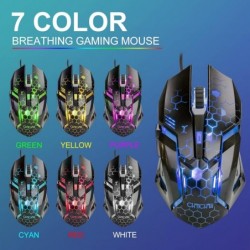 Ensemble clavier et souris lumineux CHONCHOW, clavier LED de jeu RVB pleine taille et souris de jeu filaire arc-en-ciel pour PS4