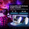 Support de charge pour PlayStation Portal, station de charge 3 en 1 pour PS Portal et contrôleur PS5 avec 14 lumières RVB et câb