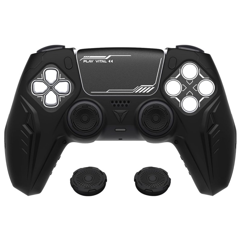 PlayVital Silicone Grip Skin pour manette PS5 - Antidérapant | Matériau en silicone de qualité supérieure Design futuriste Cyber