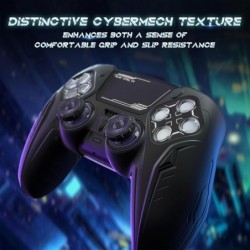 PlayVital Silicone Grip Skin pour manette PS5 - Antidérapant | Matériau en silicone de qualité supérieure Design futuriste Cyber