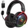 Casque de jeu sans fil Ozeino pour PS5 PS4 PC portable Switch - Casque sans fil 2,4 GHz avec microphone antibruit amovible 40 he