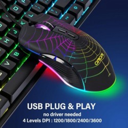 Clavier et souris de jeu pour Mac PC PS5 PS4 Xbox One Gamers, clavier mécanique LED rétroéclairé RVB avec touches multimédias Pa