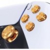 eXtremeRate Gold Metal Thumbsticks Dpad ABXY Buttons pour contrôleur PS5, joysticks analogiques de remplacement personnalisés en