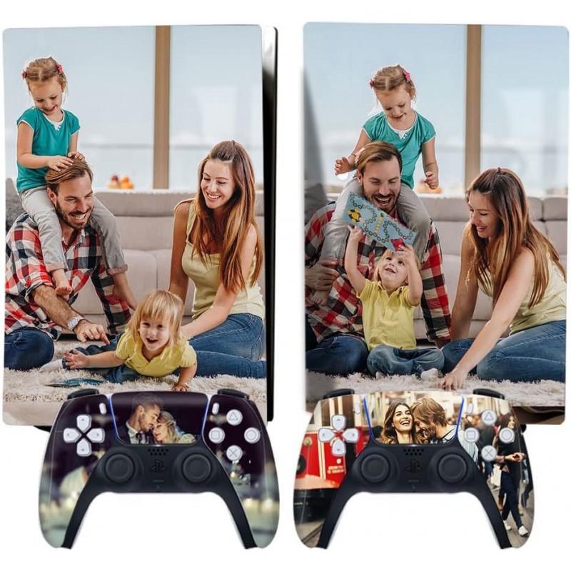 Skin personnalisé personnalisé pour manette de console PS5 avec photos, autocollant en vinyle personnalisé compatible avec Plays