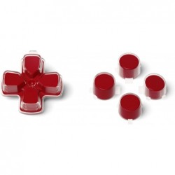 Boutons d'action Dpad personnalisés bicolores rouge carmin et transparent eXtremeRate Remplacement sans empreinte de lettre Bout