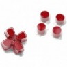 Boutons d'action Dpad personnalisés bicolores rouge carmin et transparent eXtremeRate Remplacement sans empreinte de lettre Bout