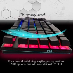 Clavier de jeu Orzly RGB USB filaire Rainbow Claviers conçus pour les joueurs PC, PS4, PS5, ordinateur portable, Xbox, Nintendo 