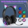 Casque de jeu stéréo pour PS4 PC PS5 Xbox One Nintendo Switch, casque filaire à oreilles de chat avec micro, basses surround, ca