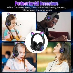 Casque de jeu stéréo pour PS4 PC PS5 Xbox One Nintendo Switch, casque filaire à oreilles de chat avec micro, basses surround, ca