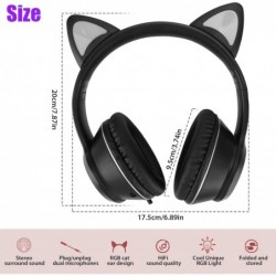 Casque de jeu stéréo pour PS4 PC PS5 Xbox One Nintendo Switch, casque filaire à oreilles de chat avec micro, basses surround, ca