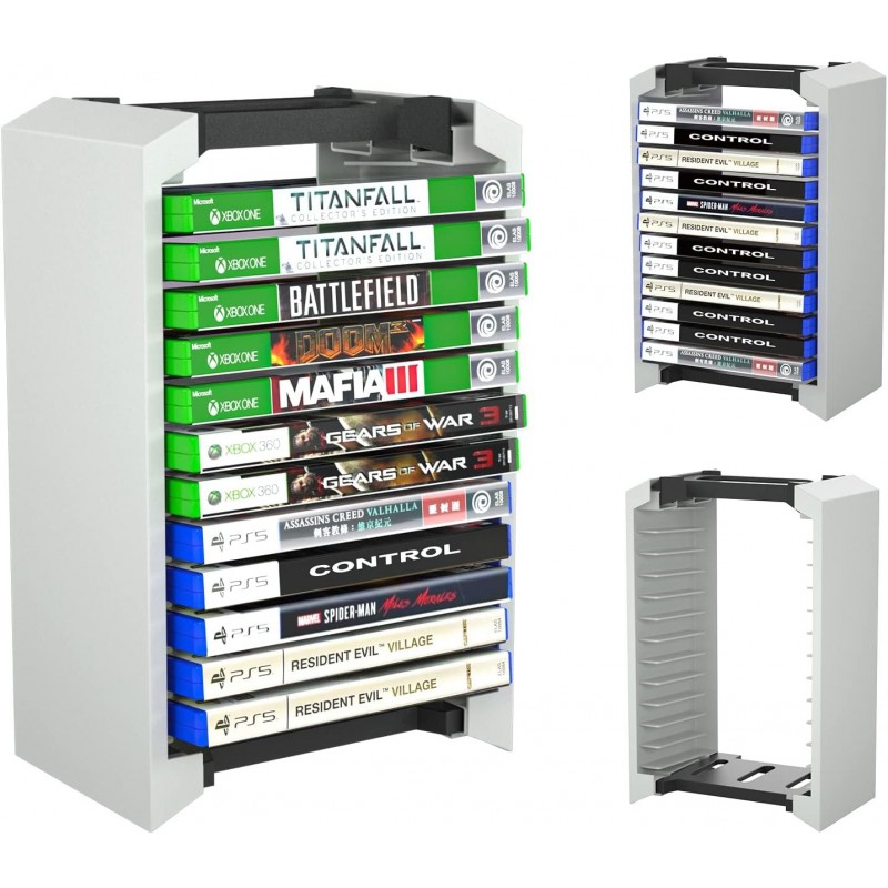 Support de jeu PS5, organisateur de jeux vidéo PS5, tour de stockage pour jeux PS5, support de stockage de jeux vidéo, support d