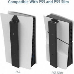 Support mural Monzlteck pour PS5 Slim - Support mural en acier pour PS5 Original et PS5 Slim (numérique et disque), robuste et n