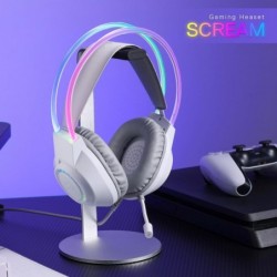 Casque de jeu filaire Redragon H231 Scream, son surround stéréo, pilotes de 40 mm, coussinets d'oreille en mousse de cuir, micro