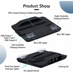 Station de refroidissement pour ventilateur et chargeur double contrôleur Mcbazel pour console PS5, station de refroidissement e