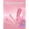 Casque de jeu rose ZIUMIER Z30 pour PS4, PS5, Xbox One, PC, casque supra-auriculaire filaire avec microphone antibruit, lumière 