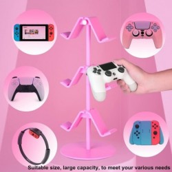 Support de contrôleur rose, support de casque, support de casque de contrôleur de jeu multi-réglable à 3 niveaux pour tous les a