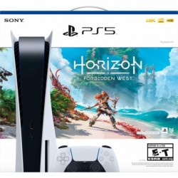 Pack Console PS5 Horizon Forbidden West Version Disque Playstation 5 - Jeux sur TV 4K, 16 Go. RAM GDDR-6, sortie 8K, WiFi 6. SSD