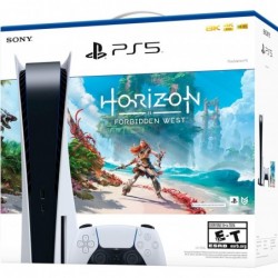 Pack Console PS5 Horizon Forbidden West Version Disque Playstation 5 - Jeux sur TV 4K, 16 Go. RAM GDDR-6, sortie 8K, WiFi 6. SSD